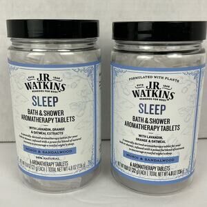 J.R. Watkins Bath & Shower Aromatherapy Tablets Sleep Monoi Sandalwood 6 tabs X2